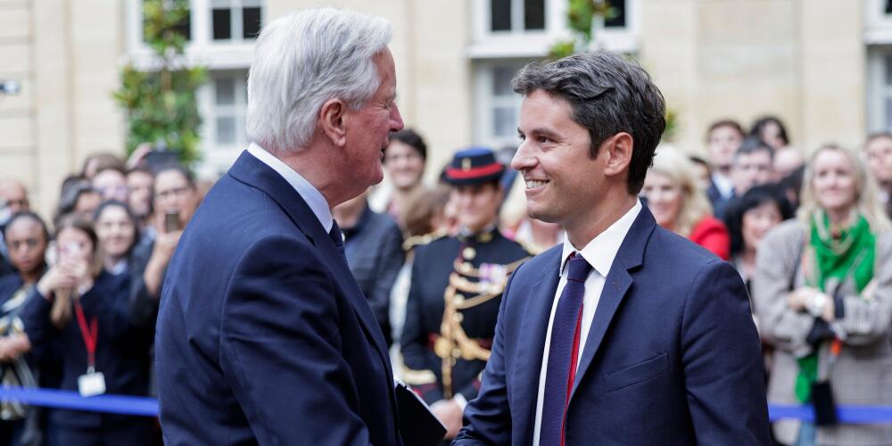 passation Gabriel Attal et Michel Barnier 2024